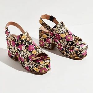 Free People Nicola Wedge Floral Sandal